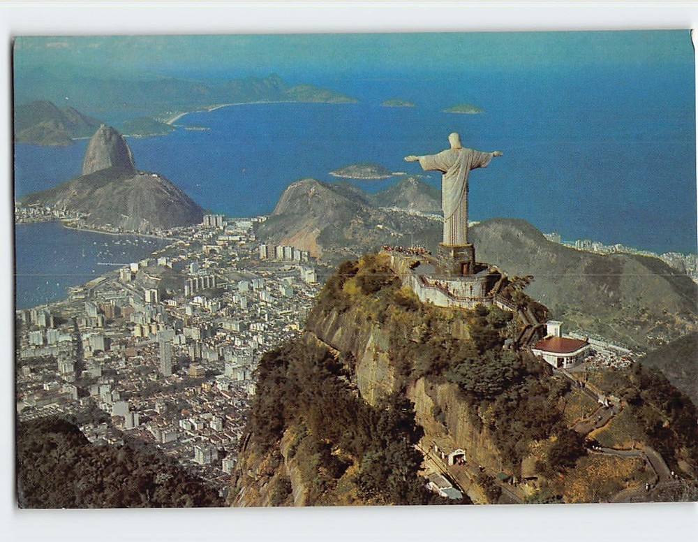 Postcard Panoramic view of Guanabara bay Rio de Janeiro Brazil