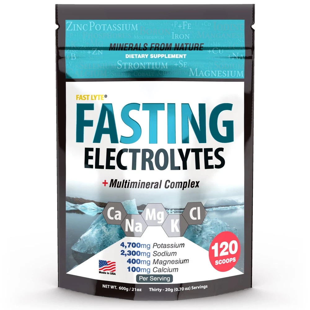 Sugar-Free Unflavored Fasting Electrolyte Powder with Raw Minerals