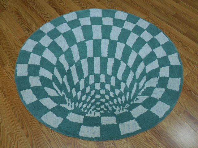 Tibetan Abstract Graffiti Rug Shape Handmade Kids Boho Rug Aesthetic Rug 4x4 Ft-image