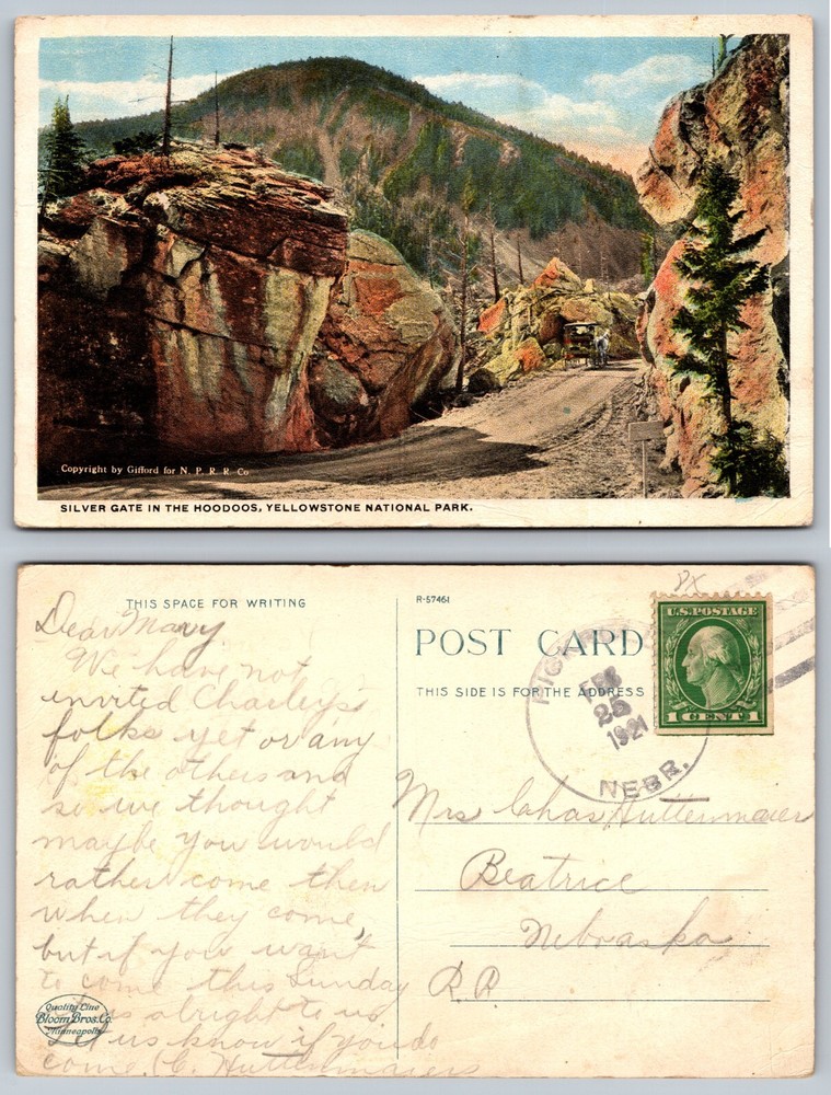 Silver Gate Hoodoos Yellowstone National Park Wyoming WY Postcard