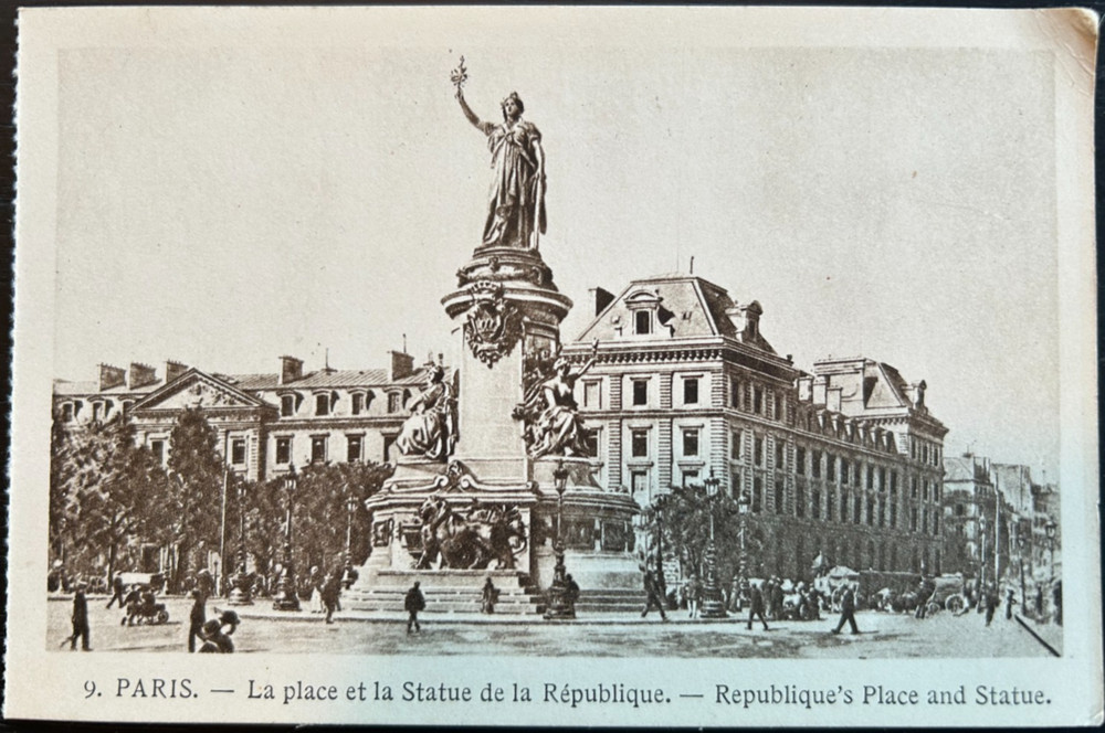 Antique postcard: La Place & La Statue de la Republique, Paris, pre-1907
