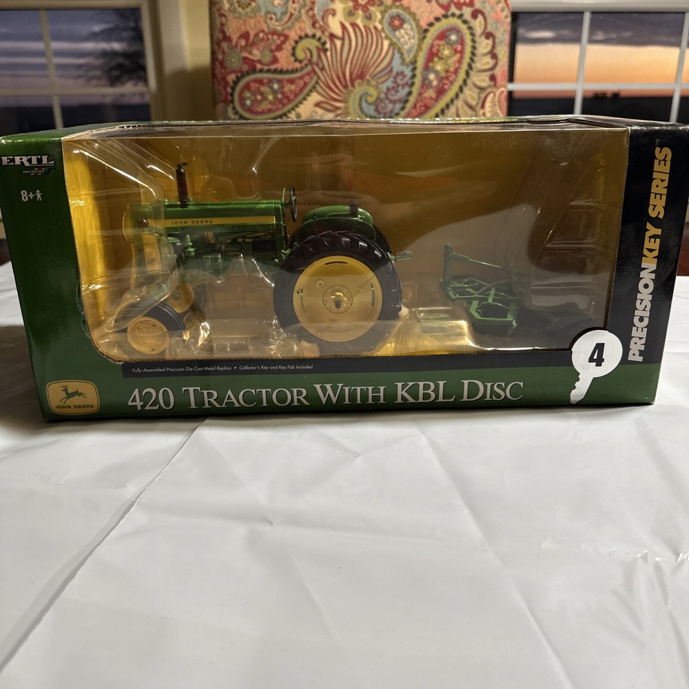 1:16 John Deere 420 Tractor with KBL Disc - ERTL Precision Key #4 - New in Box