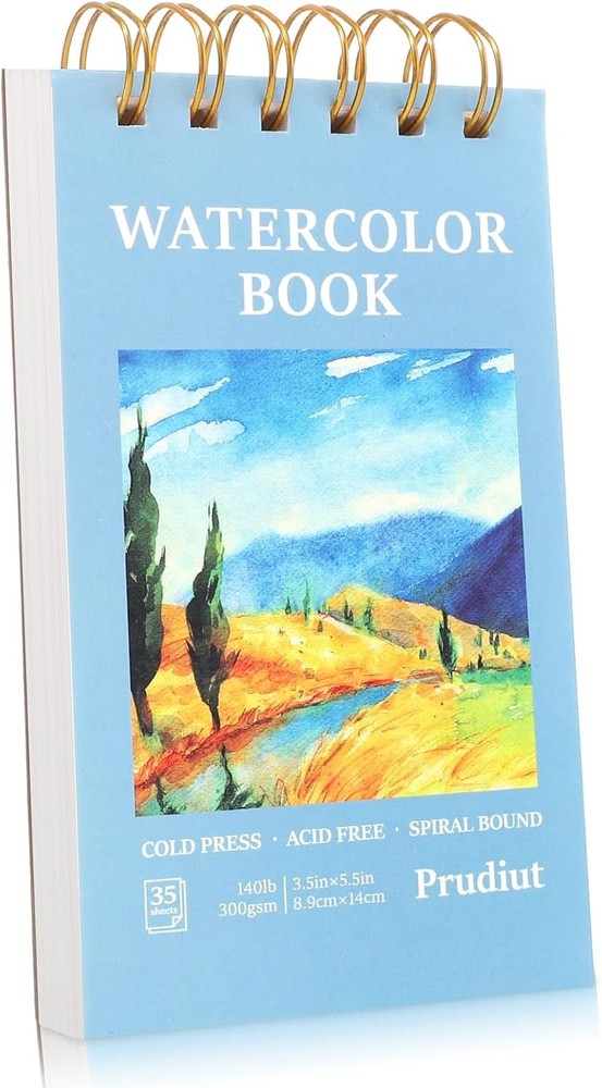Watercolor Notebook 140 lb 3.5x5.5 Inch Spiral Bound Sketchbook