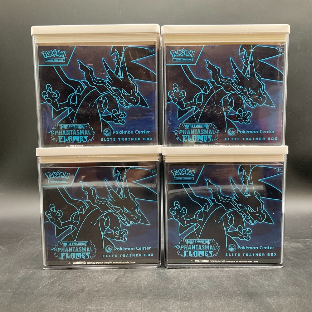 Lot of (4) Pokemon Center Phantasmal Flames PC Elite Trainer Boxes w CasePROBSTEIN123 is actively accepting CONSIGNMENTS !!