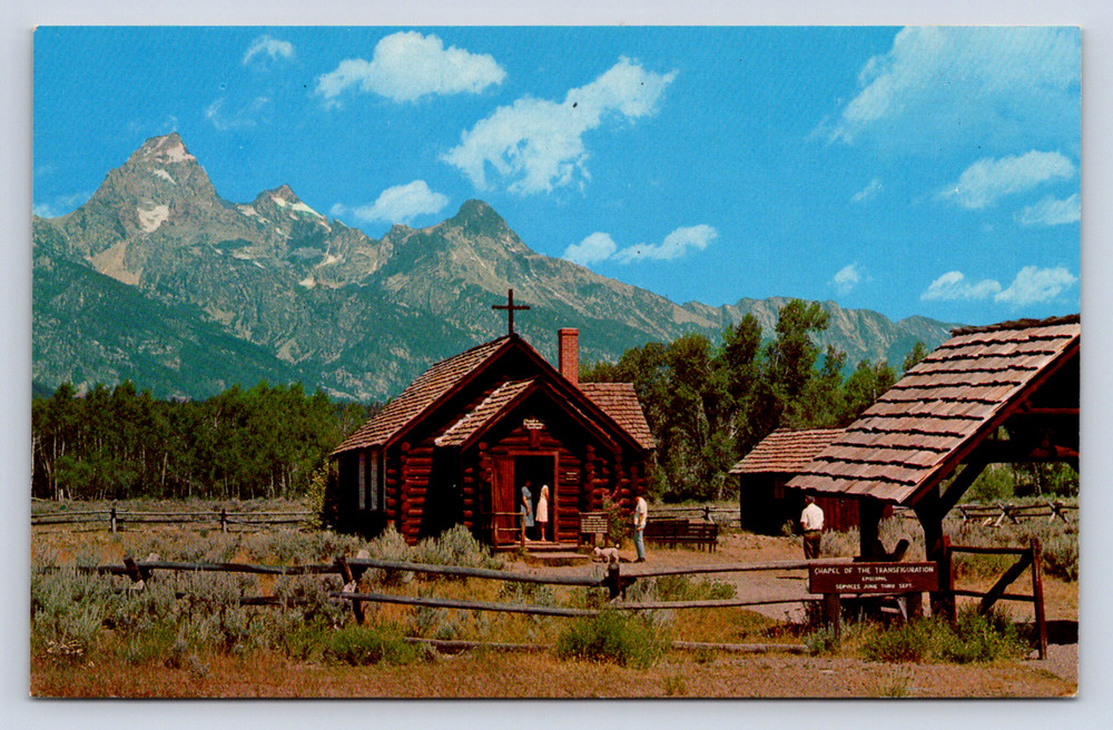 Vintage Postcard Chapel of the Transfiguration Moose Wyoming