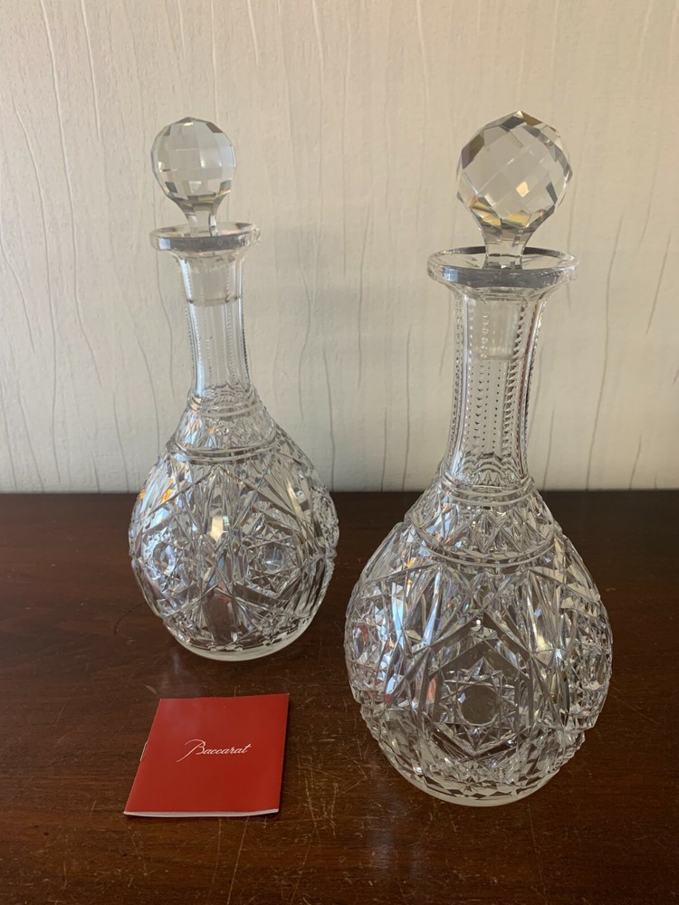 2 Cut Crystal Carafes From Baccarat (Price Per Unit)