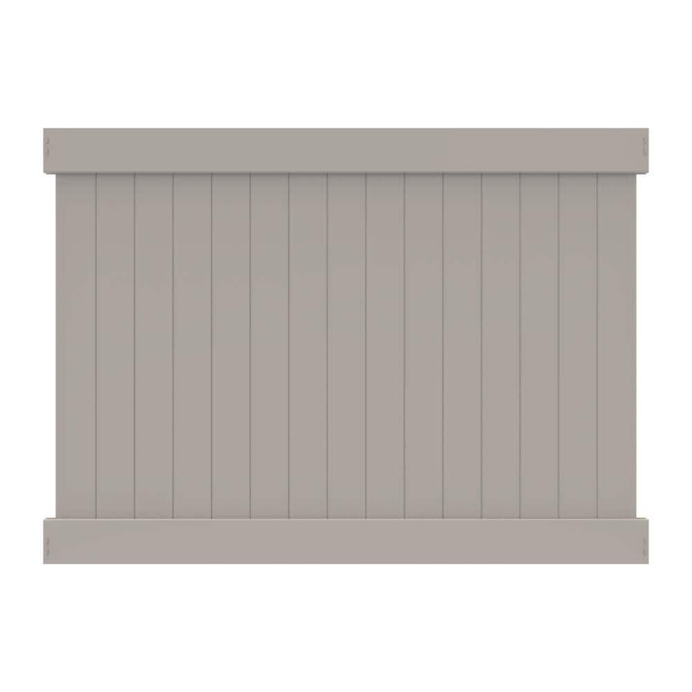 6ft x 8ft Gray Privacy Vinyl Fence Panel - Unassembled