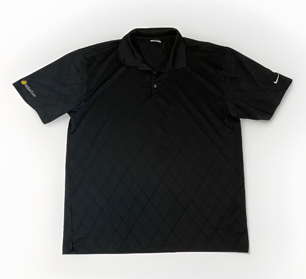 Nike Golf Polo Shirt Mens Black Performance Short Sleeve Dri Fit XL Miller Coors