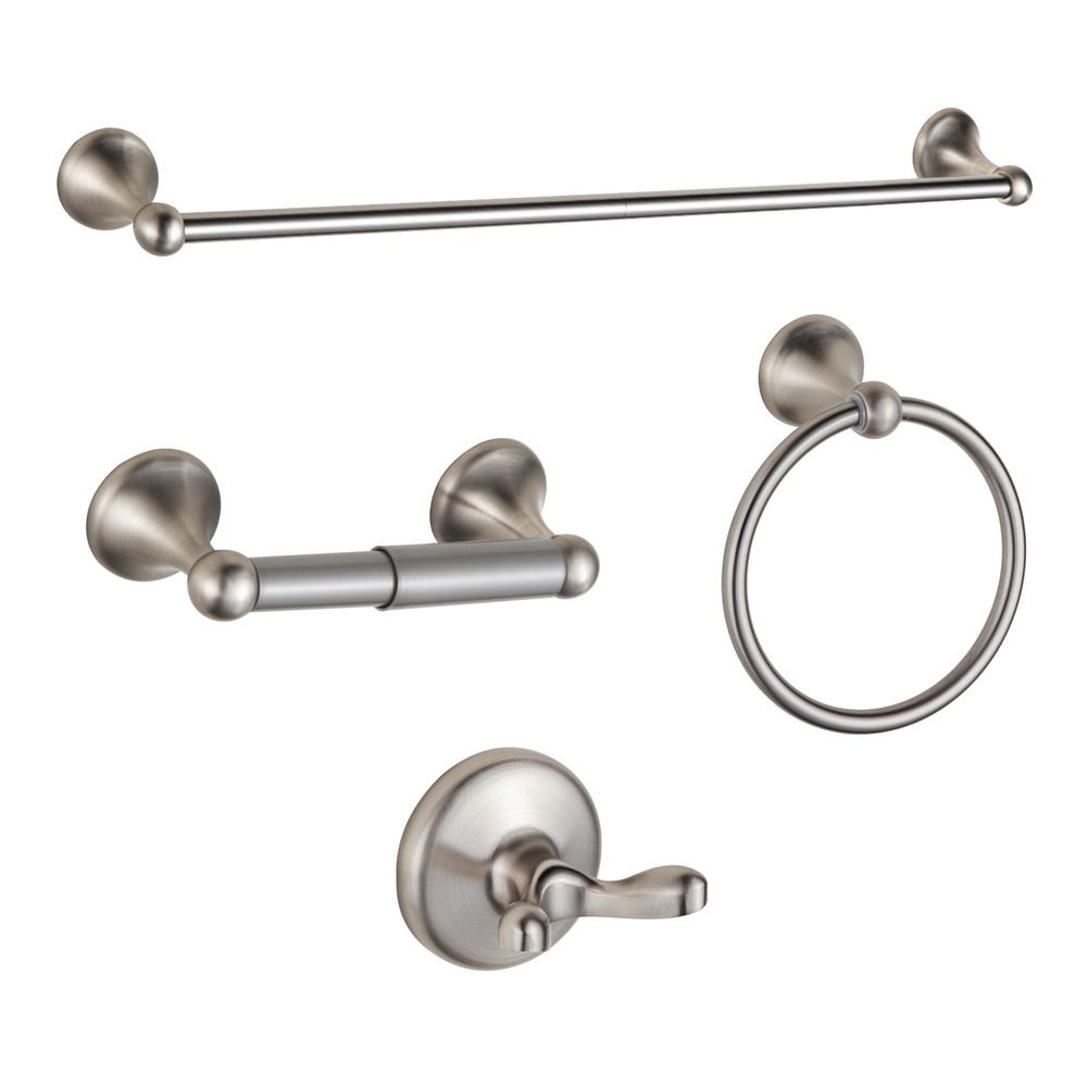 BGL 4-Piece Bathroom Hardware Set - Brushed Nickel Towel Bar