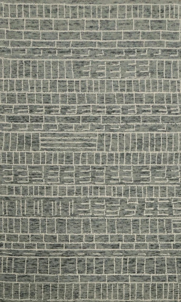 Modern Area Rug 5x8 Hand-Tufted Wool Indian Carpet with Geometric Design