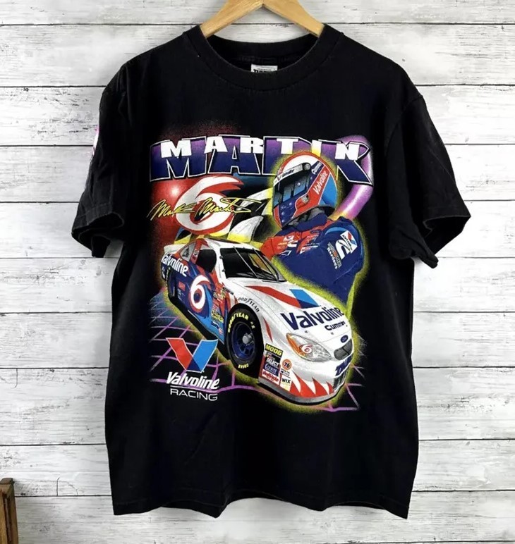 Vintage 90s Mark Martin NASCAR Racing T-Shirt, Mark Martin Shirt, 90s Nascar Shi