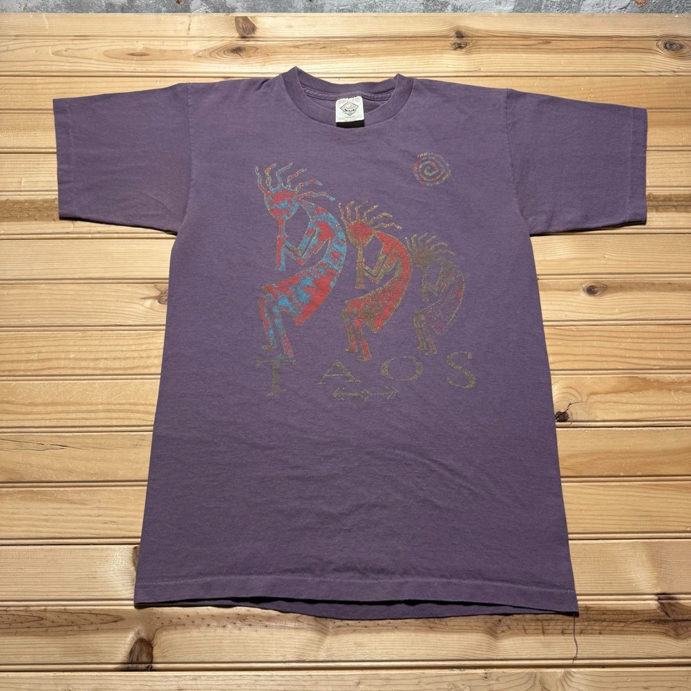 Vintage 90s Taos Kokopelli Tribal Southwest Graphic Souvenir T-Shirt USA Medium
