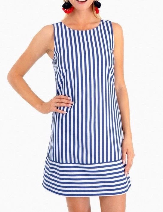 Vineyard Vines Dress Sz 6 Beachcomber Blue White Stripe Bow Nautical Resortwear