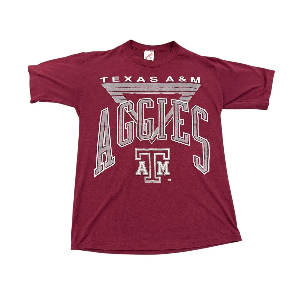 Vintage Texas A&M Aggies Shirt Mens Medium Red NCAA Football Jerzees 90s