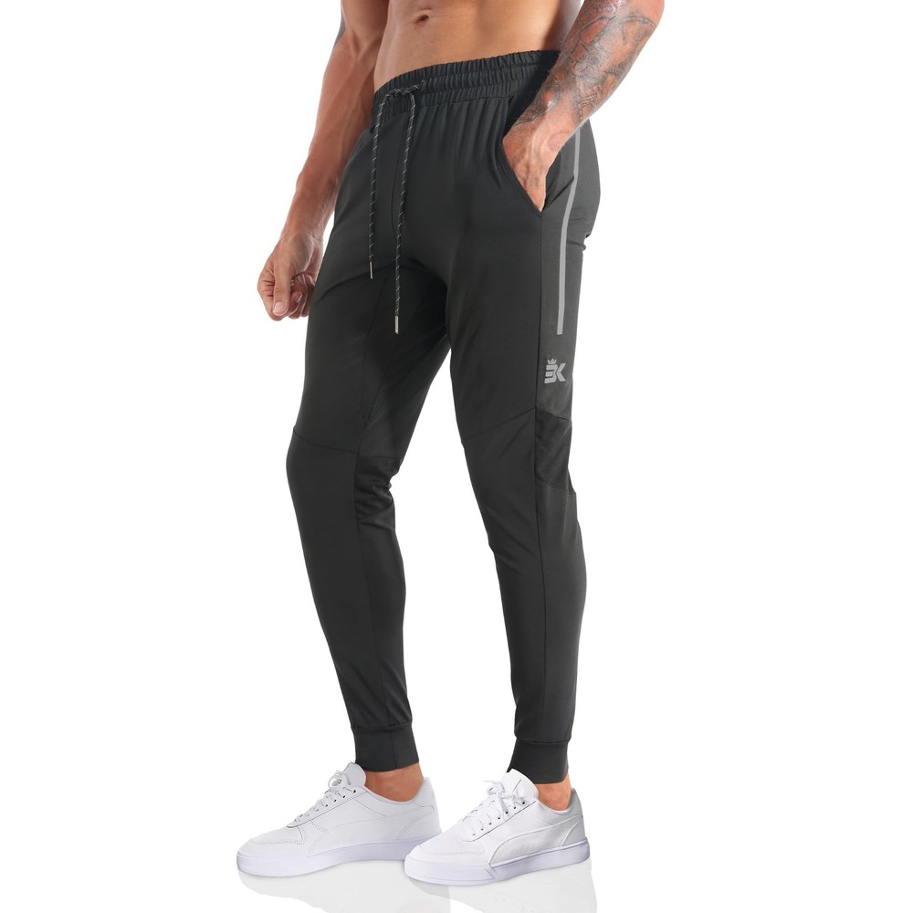 Men's Lightweight Athletic Gym Jogger Pants, Stretch Quick Dry Workout Runnin...