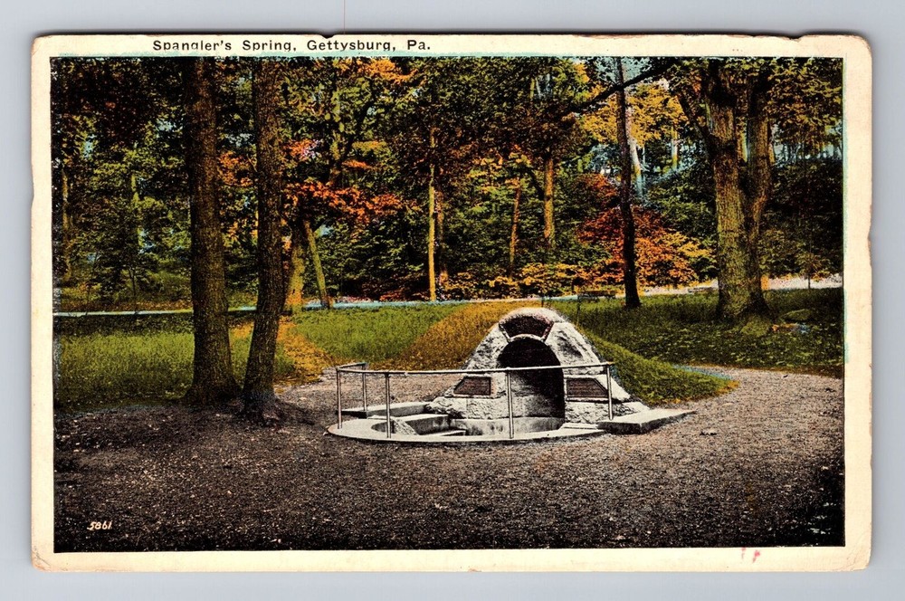 Gettysburg PA-Pennsylvania, Spangler's Spring, Antique Souvenir Vintage Postcard