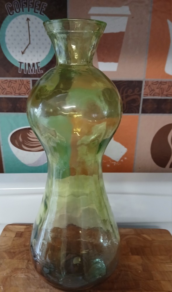 Hand Blown Decorative Large Thick Green Glass 16