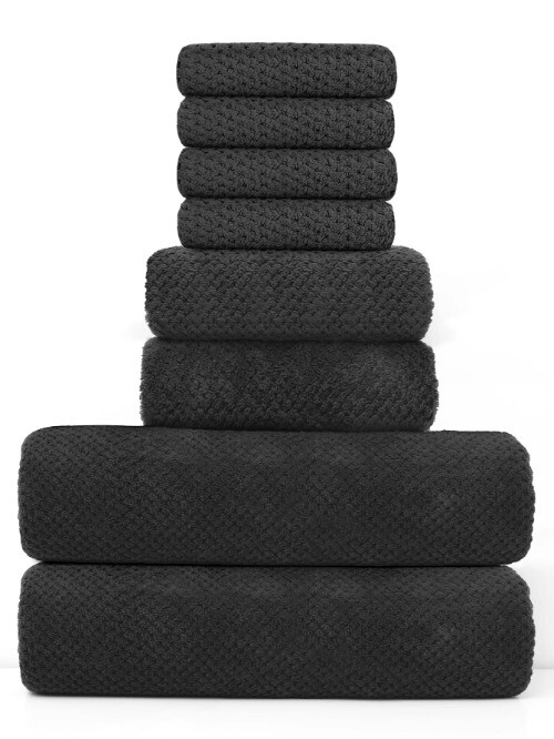 8PCS Set [4 Square Towels + 2towels + 2bath Towels] Coral Velvet Combination Set