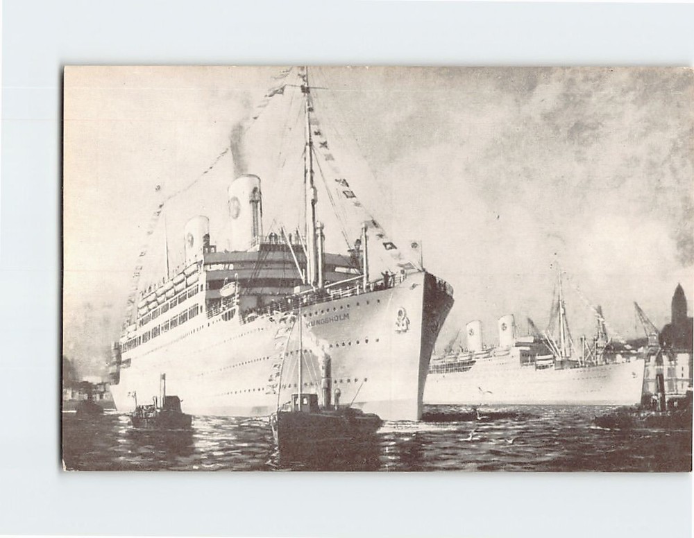 Postcard Swedish American Liners Kungsholm & Gripsholm