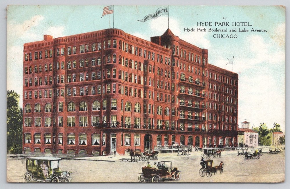 Hyde Park Hotel Chicago IL Postcard c.1910s Curt Teich Divided Back