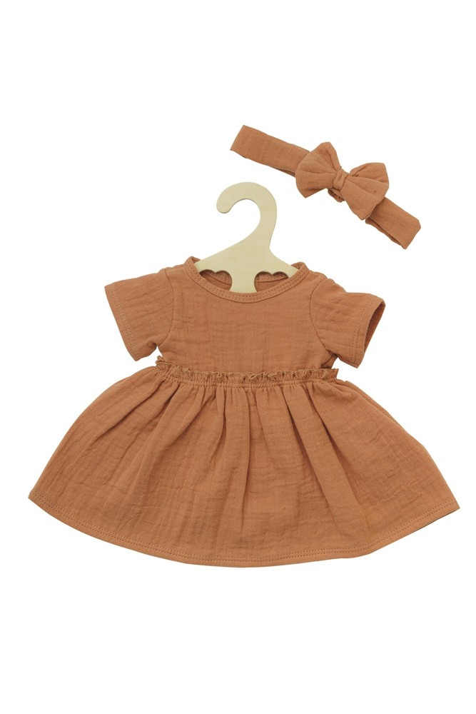 Heless 1425 1425 100% Organic Cotton Clothes Set with Dress and Hair Band for Do