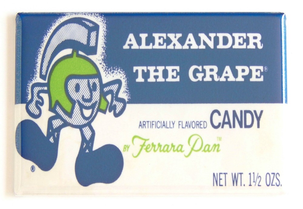 Alexander the Grape FRIDGE MAGNET candy box wrapper
