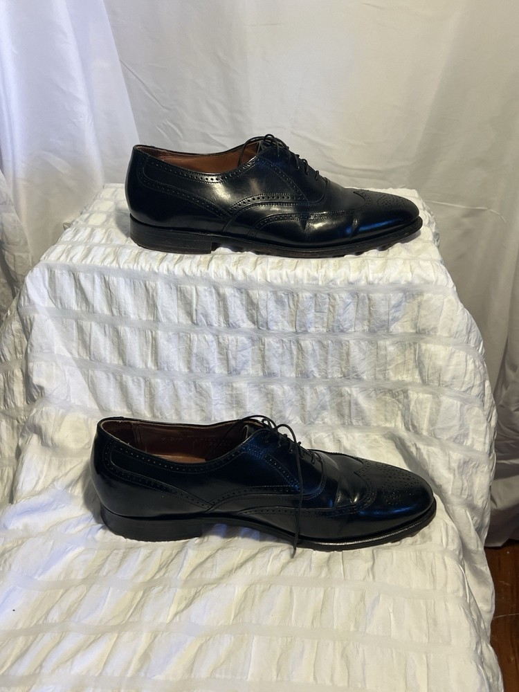 Bostonian Mens Size 9D Leather Lace Up Wing Tip Oxford Dress Shoes Black 9 D/B