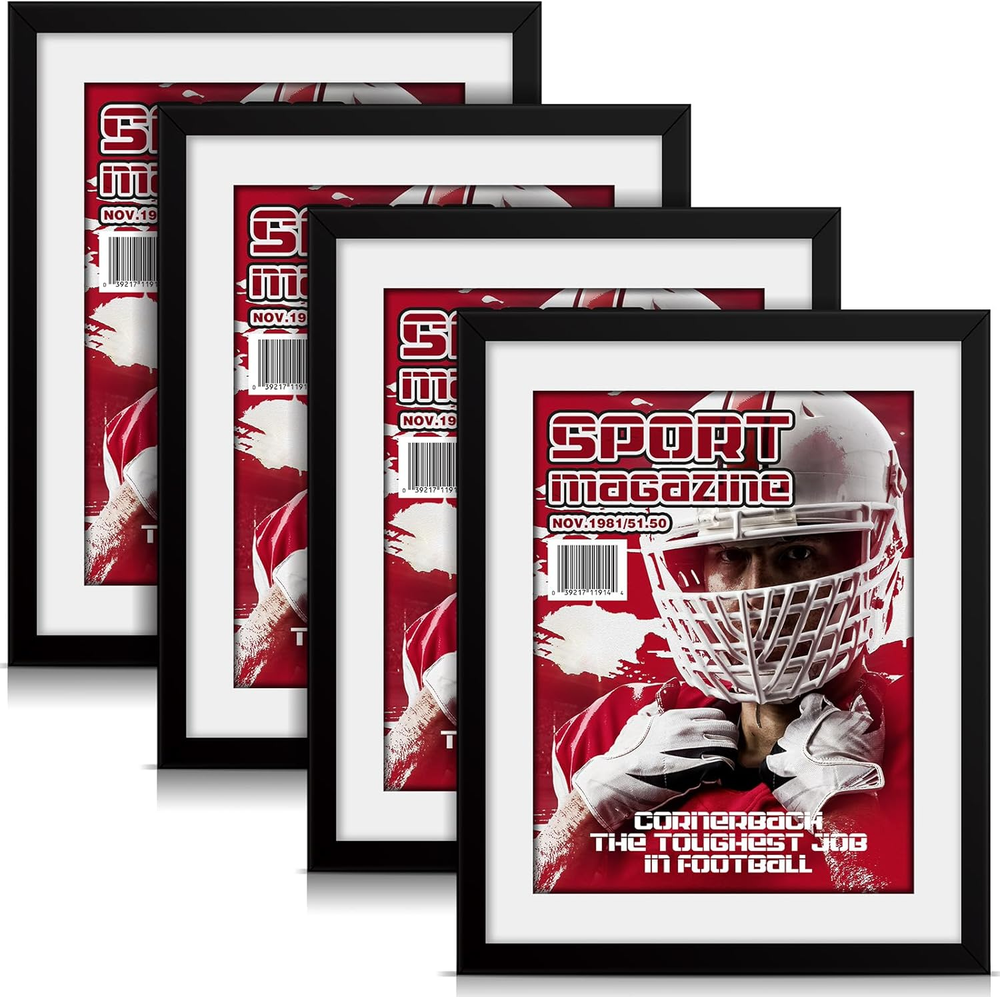 4 Pcs Sports Magazine Frame Fits Magazine Measuring 8.5 X 11.25 Inch Display