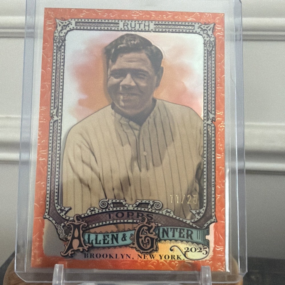 2025 Topps Allen & Ginter - Babe Ruth Orange Refractor 11/25 Yankees