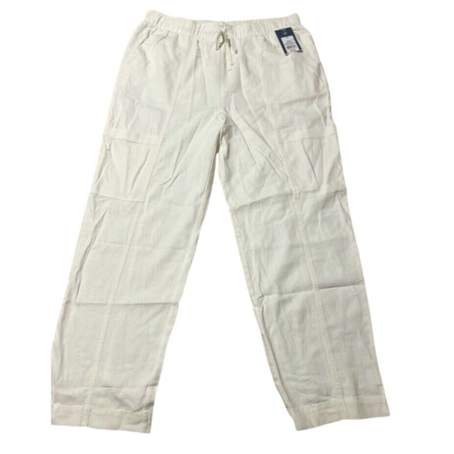 Women's High-Rise Pull-On Tapered  Linen Pants - Universal Thread Size L Cream