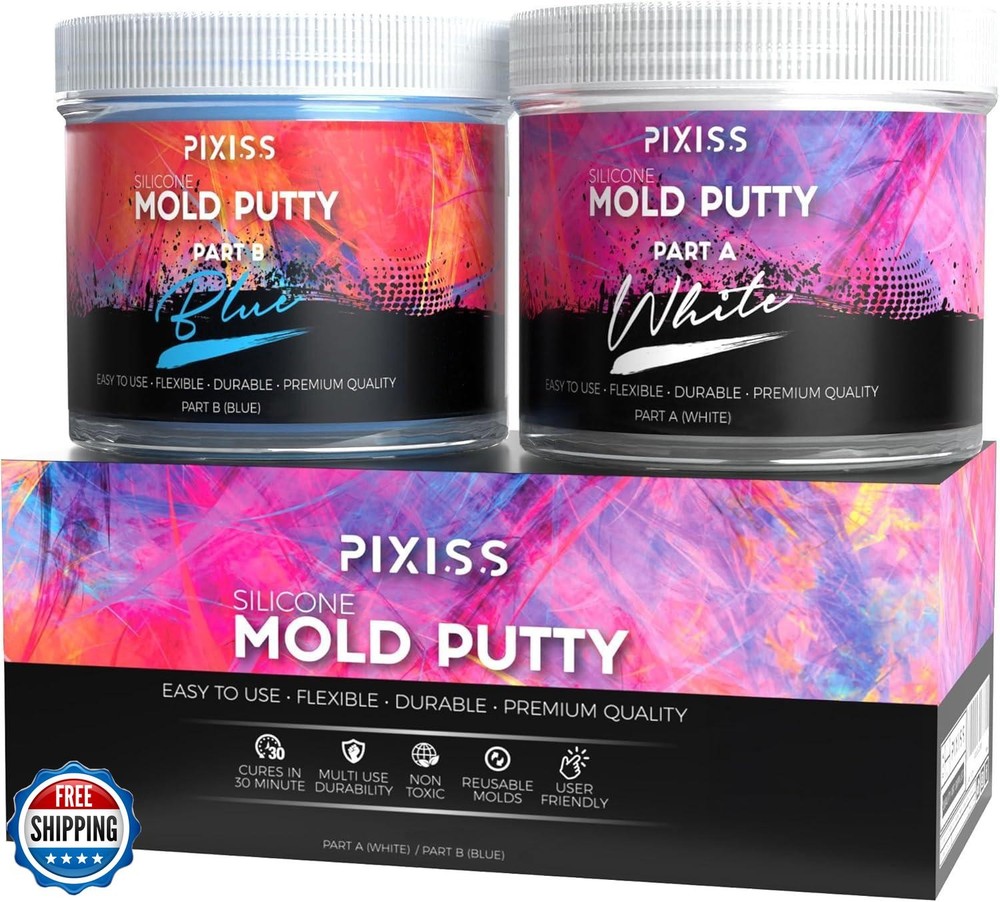 Moldable Putty (2 lbs) Silicone Mold Making Kit - A:B Mold Putty for Creating