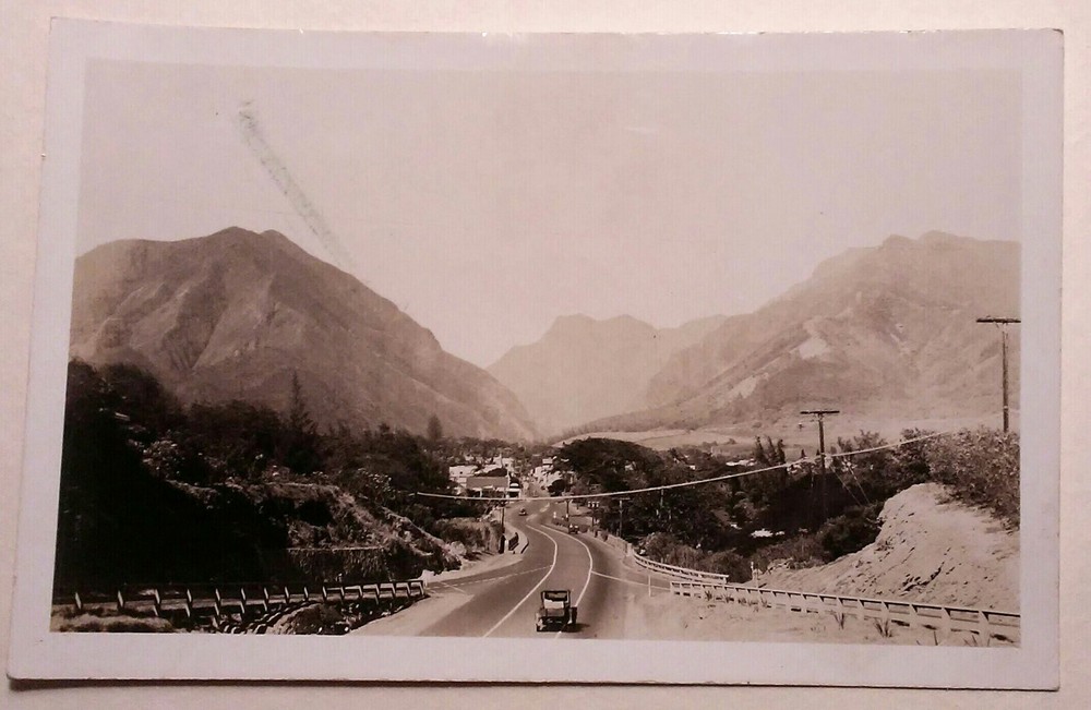 1940's Main/Kaahumanu into Wailuku Iao Valley Maui TH Hawaii Faulty RPPC