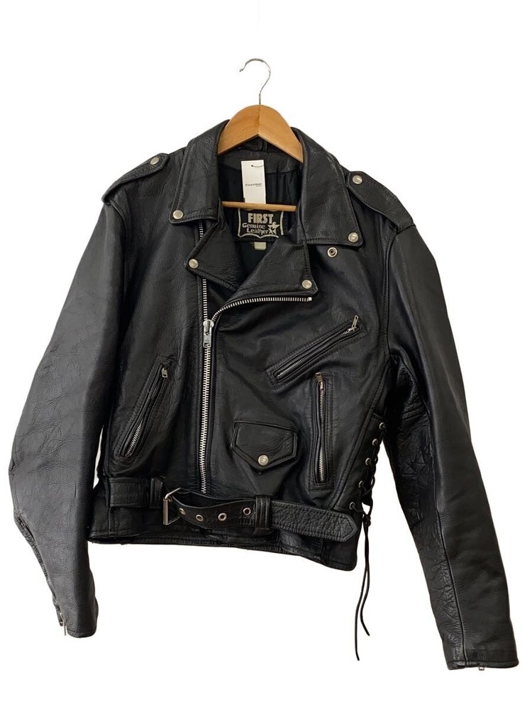 First Double Riders Jacket/-/Leather/Blk/Plain 3503