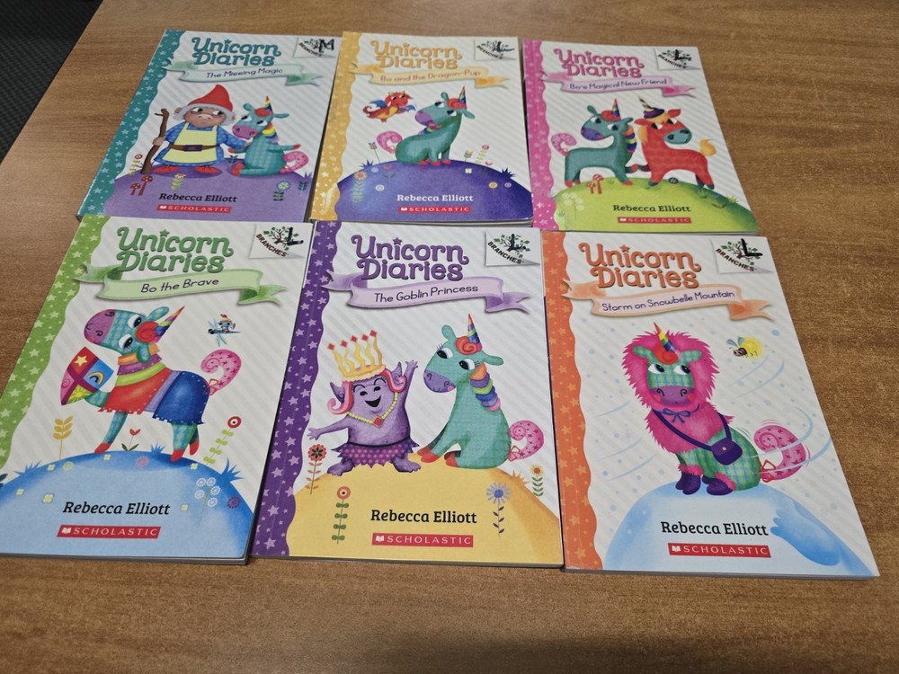Unicorn Diaries Children's Book Set by R. Elliott Branches Lot Of 6 Excellent