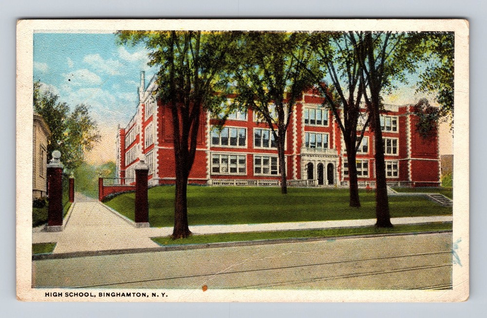 Binghamton NY-New York High School Vintage Postcard