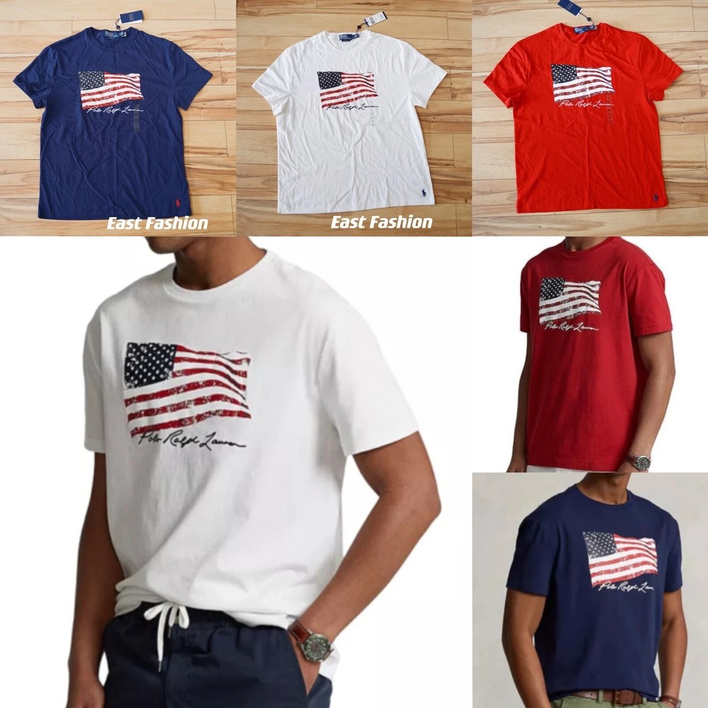 Polo Ralph Lauren Men's Stars & Stripes Big Pony USA Flag T-Shirt