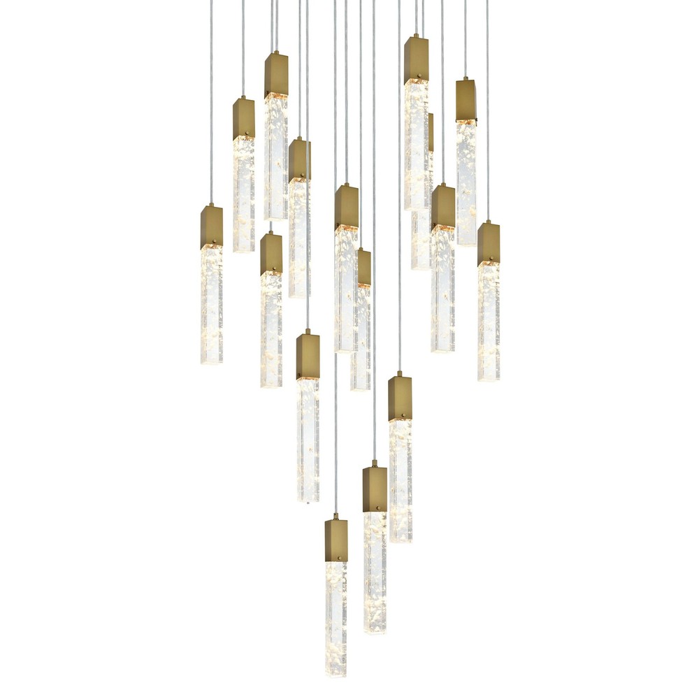 Elegant Chrome Aurora 30 Inch Crystal Multi Light Pendant 2088G30