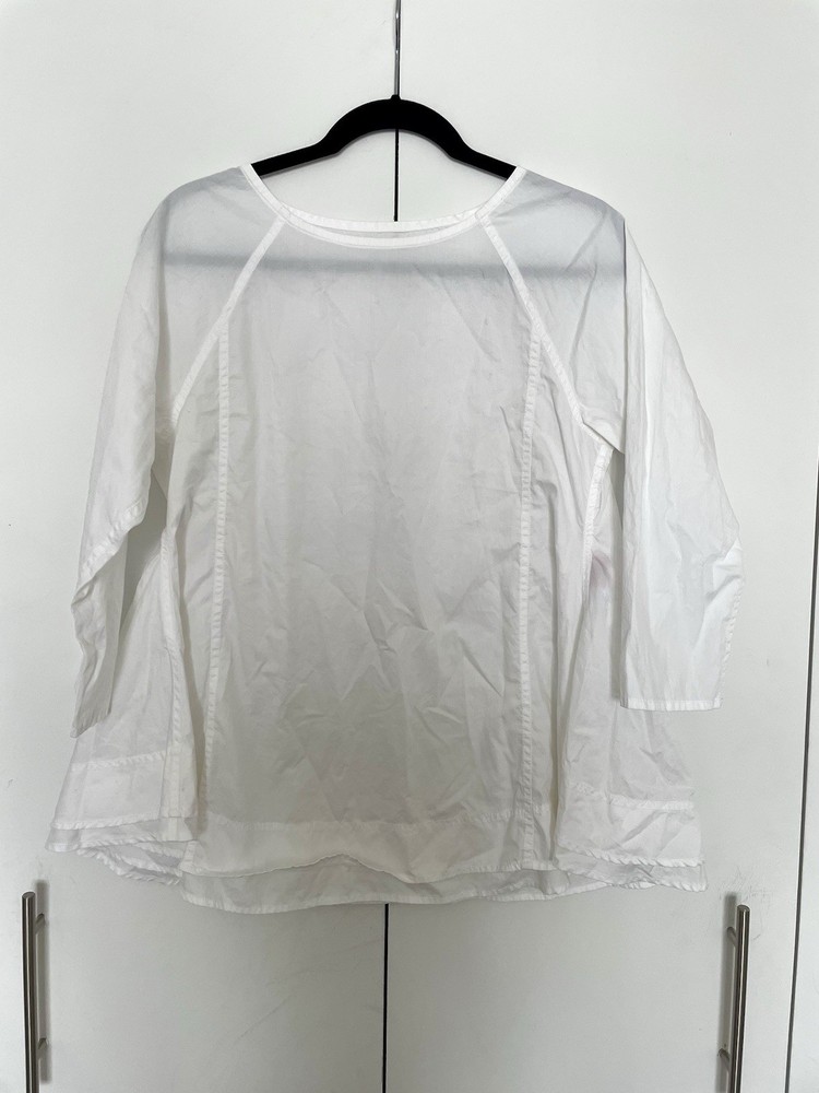 Issey Miyake White Batwing 3/4 Sleeve Blouse