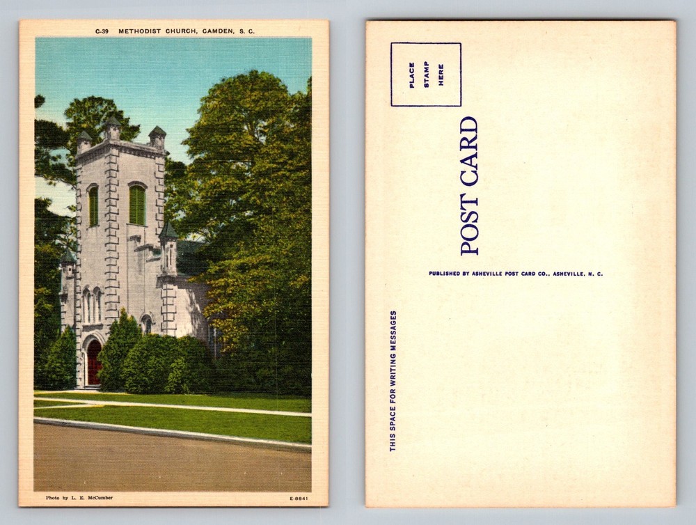 Camden, SC-South Carolina, Methodist Church Gothic Architecture Vintage Postcard