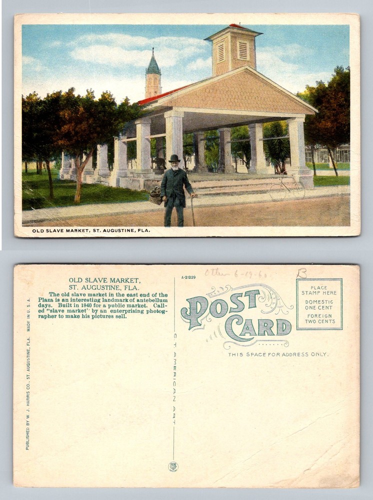 St Augustine, FL-Florida, 1840 Old Slave Market Plaza Pavilion Vintage Postcard