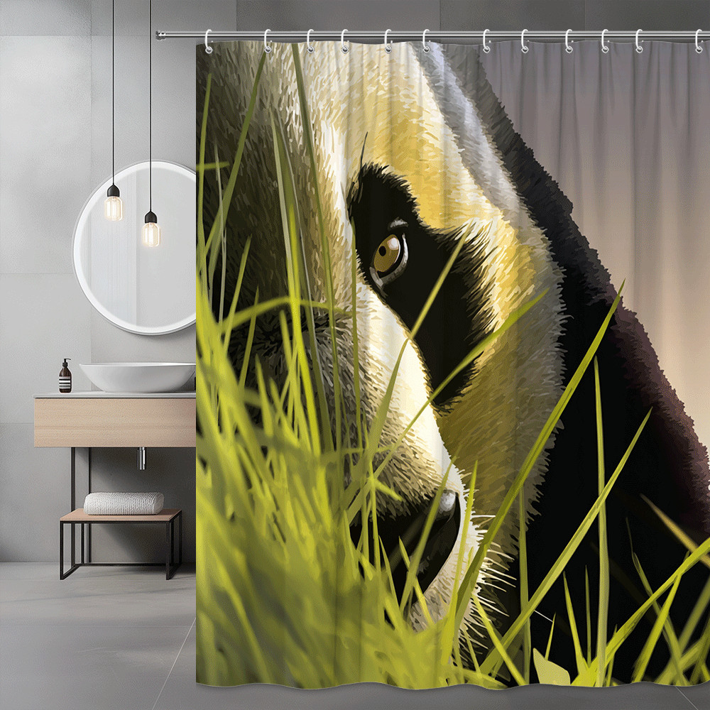 Panda Shower Curtain Wildlife Animal Graphic Print