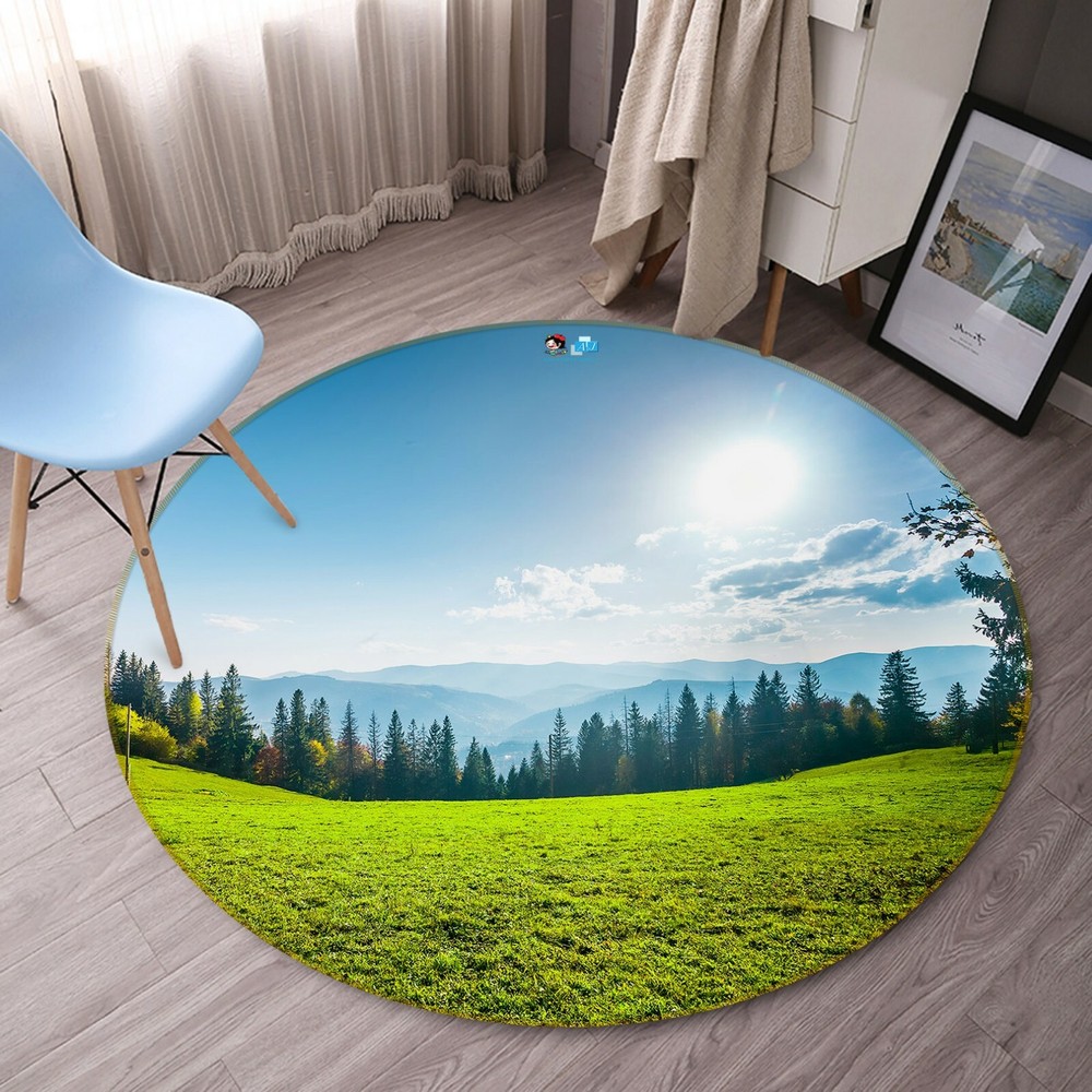 3D Green Lawn Forest NAO4320 Game Rug Mat Elegant Photo Carpet Mat Fay