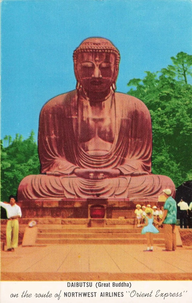 The Great Buddha at Kamakura near Tokyo Japan - Northwest Airlines Postcard