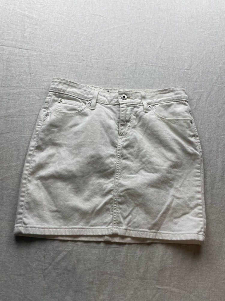 Denizen By Levis Mini Skirt Womens Size 8 Denim Stretch Casual Jean Pockets