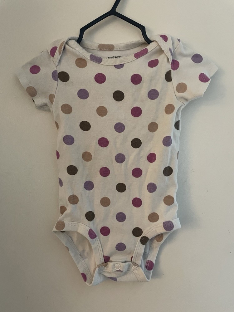 Carter's Baby Girls Colorful Big Polka Dot Cotton Short Sleeve Bodysuit Cream 6M