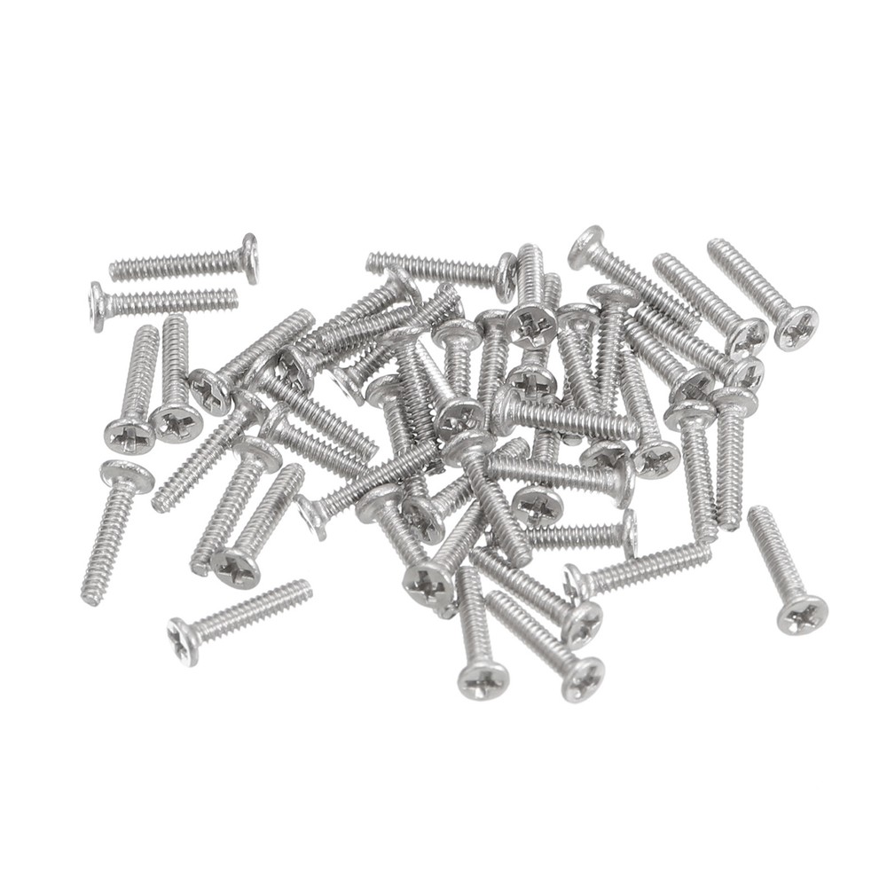 M1-0.25 x 5mm 100Pcs Metal Flat Round Head Screws Phillips Drive Machine Bolt