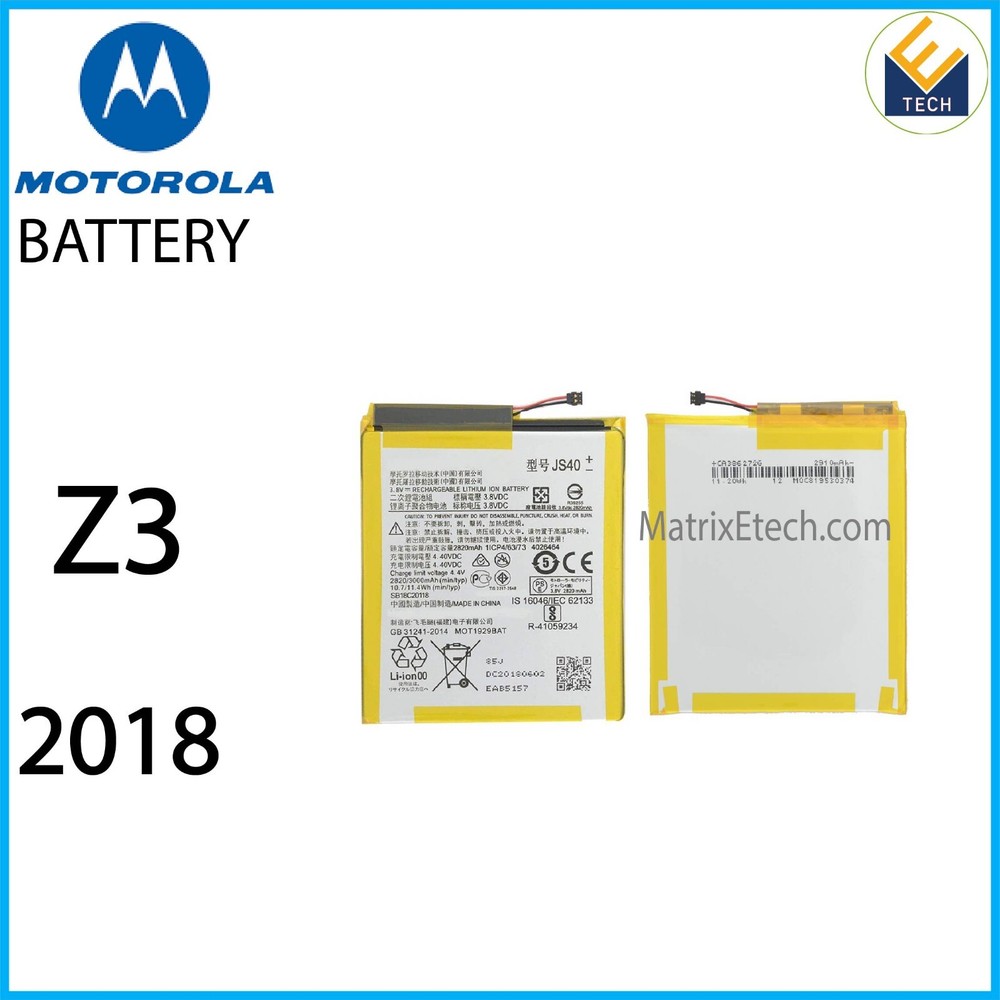 Motorola Moto Z3 (XT1929-17  2018) Replacement Battery (JS40)