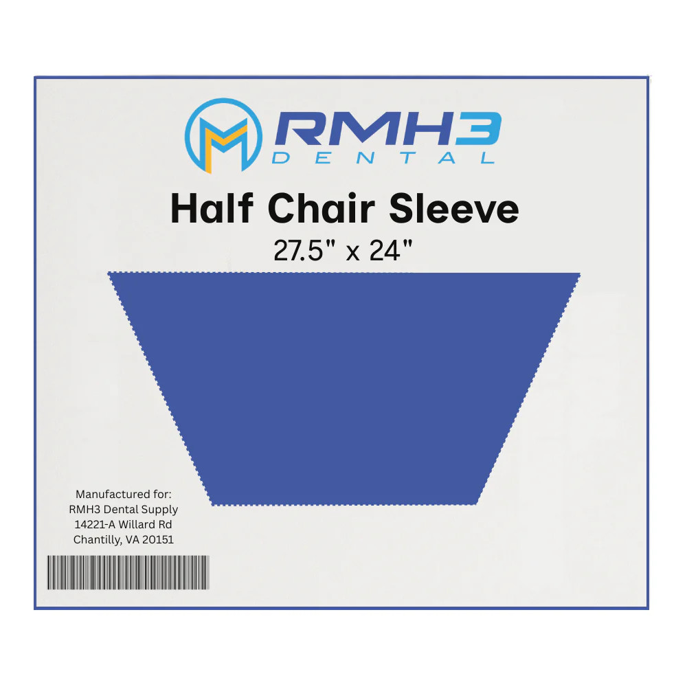 RMH3 Dental Half Chair Sleeves 27.5” x 24” Disposable Clear Plastic 225/Box
