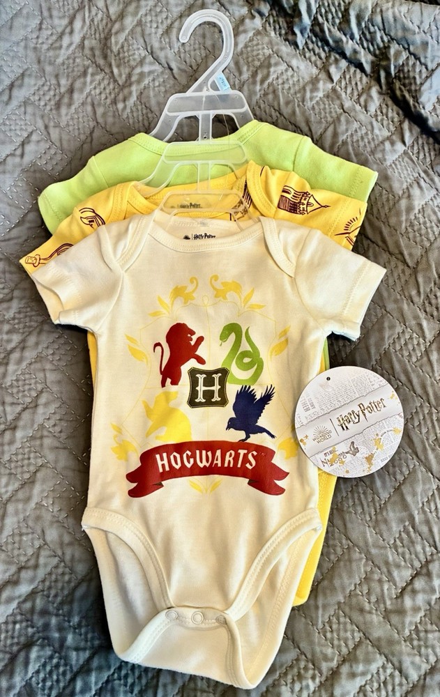 Harry Potter Baby Hogwarts Harry Potter 3 Pcs SET 3x One-piece New Size 3-6M NWT