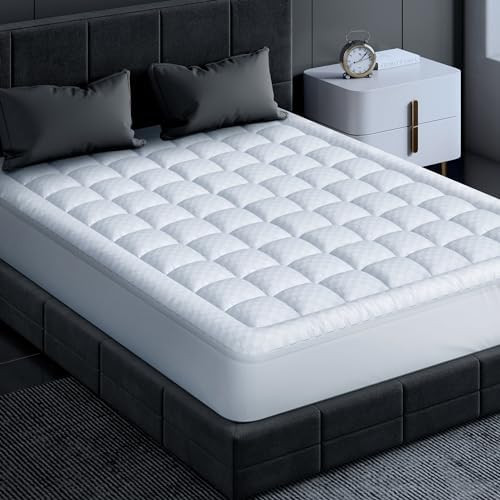 Memory Foam Mattress Pad Queen for Pressure Relief, Strong-Support & Ultra-Co...